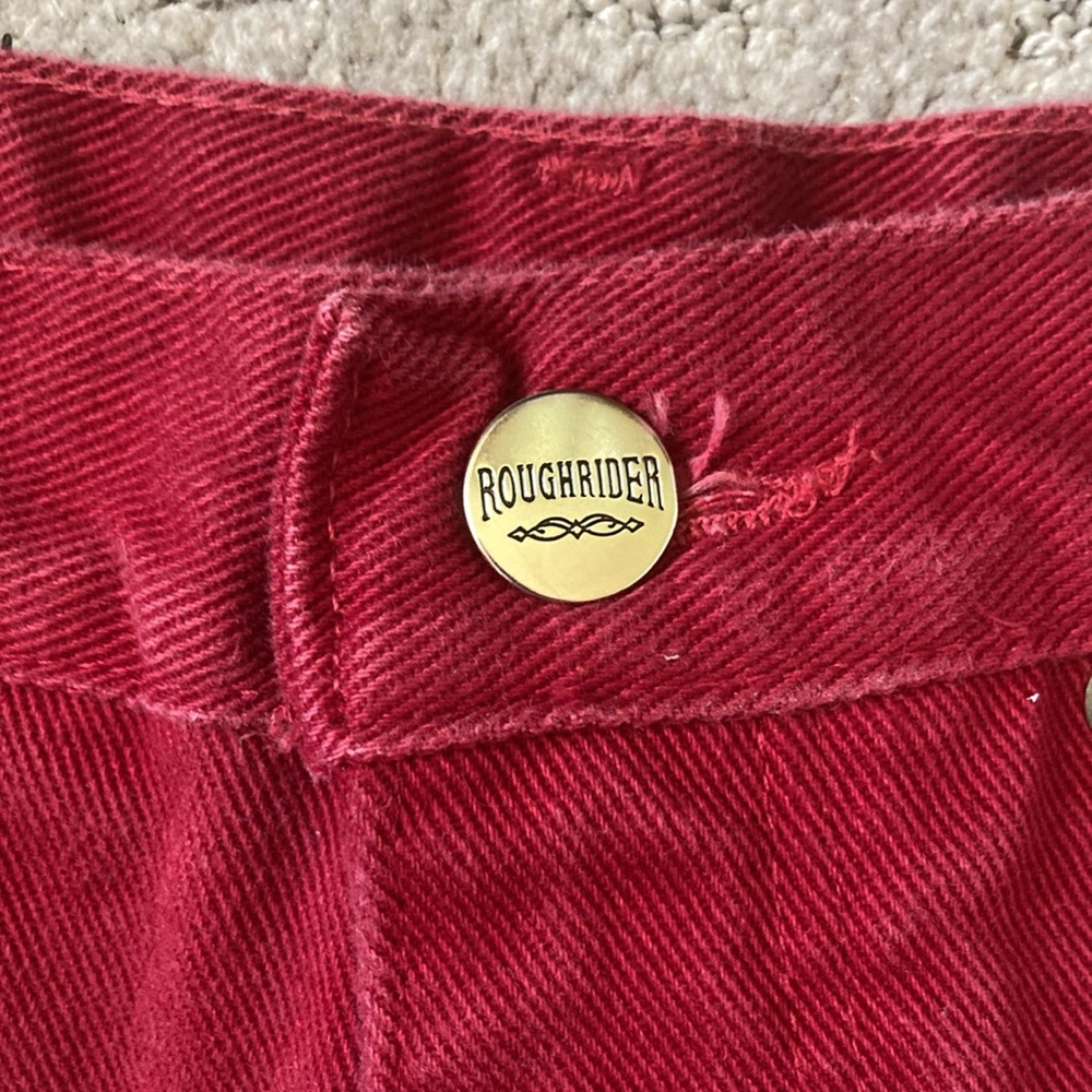 Vintage ROUGHRIDER by Circle T red denim jeans, 9/10. - Picture 4 of 9